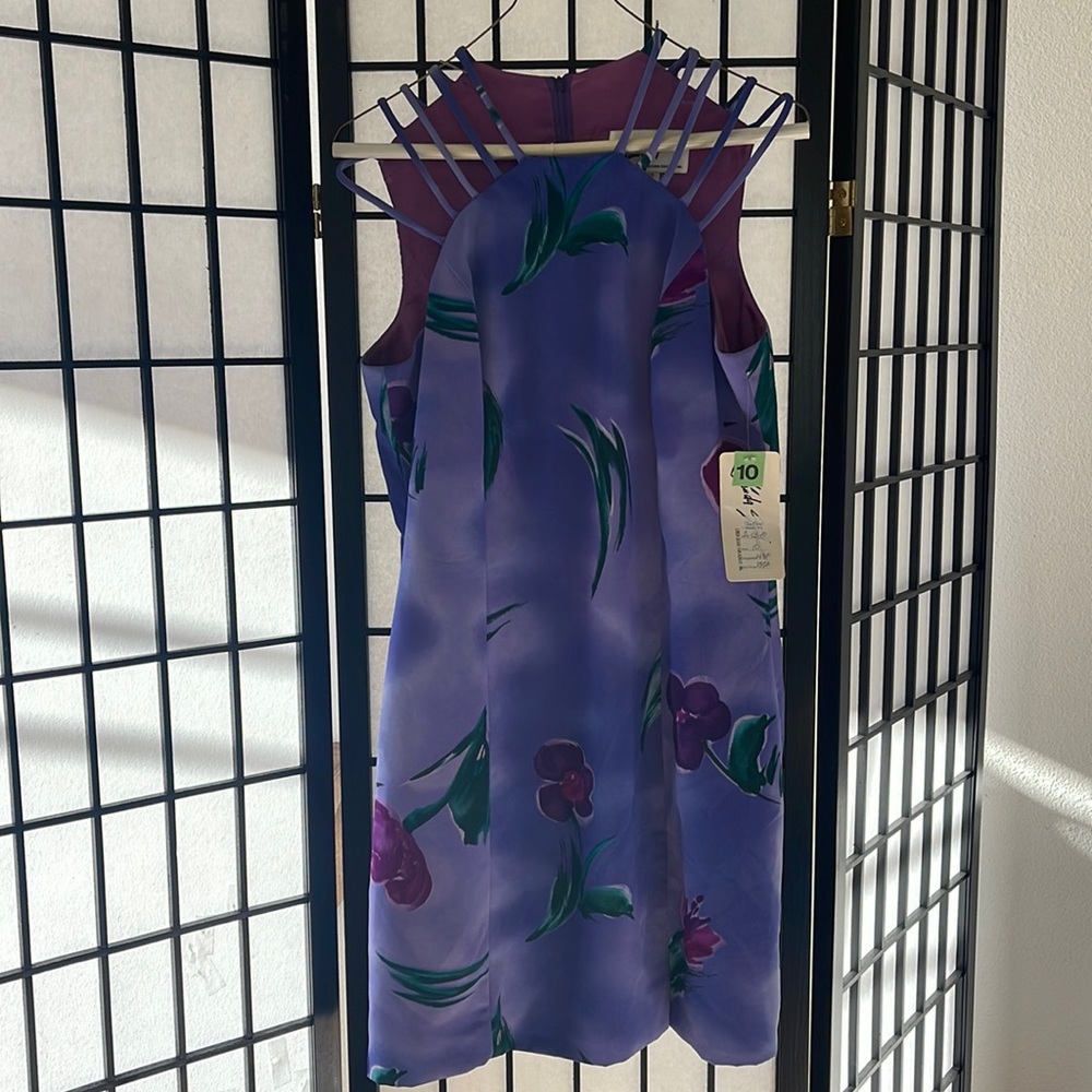 BNWT purple floral made in USA mini dress